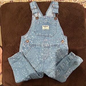 OshKosh B'gosh Light Blue Floral Denim Overalls for Kids